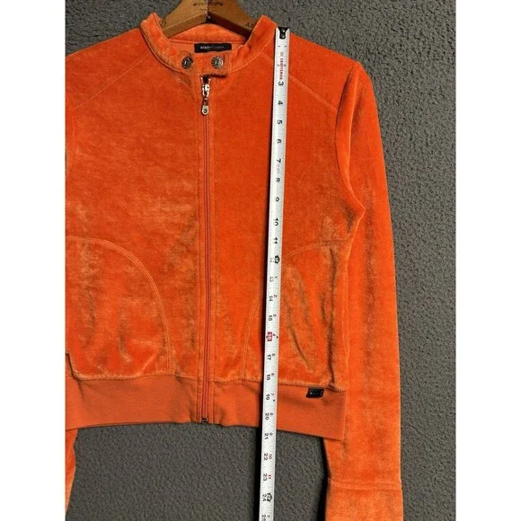 BCBG MaxAzria Women's Jacket Velour Small Moto Cafe Racer Full Zip Y2K Vtg Cyber